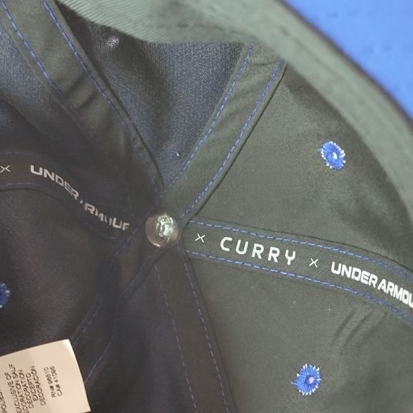 Under Armour UA Curry Flow 9 Baseball Cap Hat Golden State Warriors Blue Gold - Picture 7 of 10